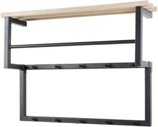 Garderobe Wandgarderobe RIZZOLI XS Schwarz mit Ablage, von Spinder