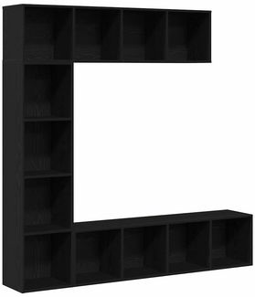 vidaXL Bücherregal 3 pcs Schwarz Eichen-Optik 36 x 30 x 143 cm 3333046