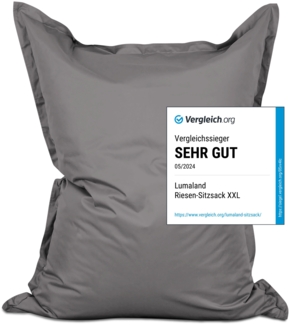Lumaland 'Luxury' XXL-Sitzsack, Indoor & Outdoor, Grau, Polyester, 380 l