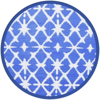 vidaXL Outdoor-Teppich ARAKIL Blau und Weiß Ø160 cm PP 368491
