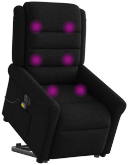 vidaXL Elektrischer Massagesessel mit Aufstehhilfe Schwarz Stoff 3303346