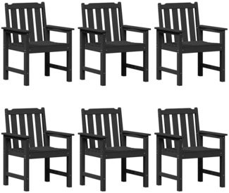 vidaXL Garten-Essstuhl 6 pcs Schwarz 65,5 x 55,5 x 88 cm Plastik 3335799