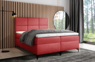 99rooms Ozzy Boxspringbett Kunstleder 140x200 cm Rot