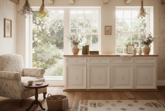 Großes weißes Sideboard MEXICO im Landhausstil, Kommode, Pinie Massivholz weiß lackiert, Shabby Chic