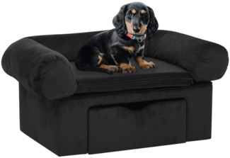 vidaXL Hundesofa mit Schublade Schwarz 75x50x38 cm Plüsch 171078
