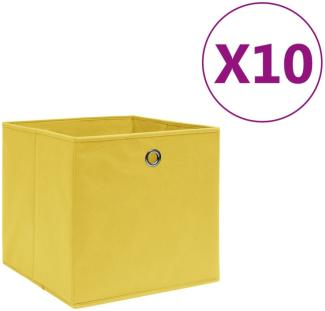 vidaXL Aufbewahrungsboxen 10 Stk. Vliesstoff 28x28x28 cm Gelb 325225