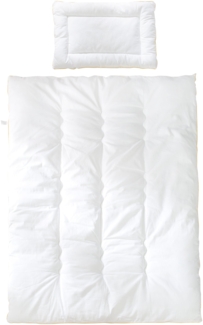 roba Kindersteppbett inkl. Bettdecke 100 x 135 & Kissen 40 x 60 cm - Ganzjahres Baby-Set (Inlett) - Weiß