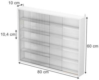 Vicco Hängevitrine Clario, Weiß, mit 4 Einlegeböden