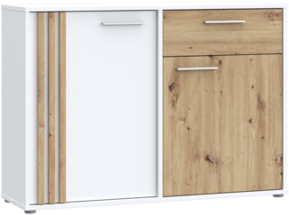 CARDIGAN Kommode, Weiß/Artisan Eiche, 2 Türen, 1 Schubkasten