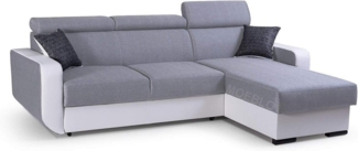 MOEBLO Ecksofa PEDRO, Universelle Ottomane Eckcouch Sofa Couch Wohnlandschaft L-Form Polsterecke - 236 x 165 x 97 cm, mit Schlaffunktion und Bettkasten