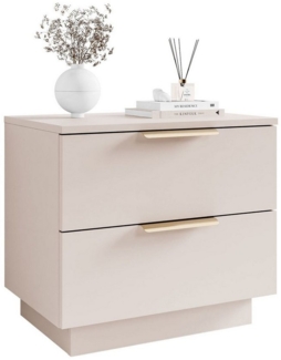 Lookway Nachttisch LINA 2S Kaschmir mit Schubladen und LED-Beleuchtung (1x Nachttisch), Breite: 55 cm