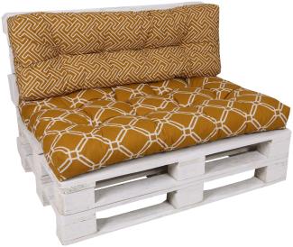 GO-DE Loungekissen-Set für Paletten 120 x 40 x 15 cm, gelb, senf