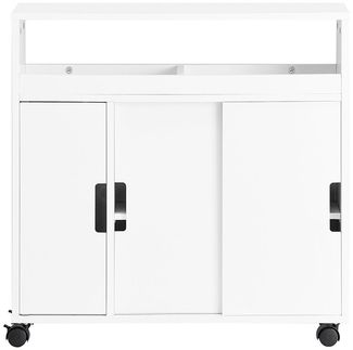 SoBuy BZR02-W Toilettenschrank mit Toilettenpapierhalter, MDF, Lackiert, Weiß, 70 x 71 x 20 cm