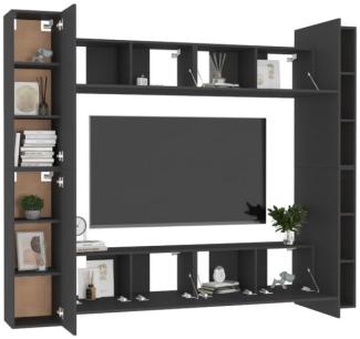 vidaXL 8-tlg. TV-Schrank-Set Schwarz Spanplatte [3078755]