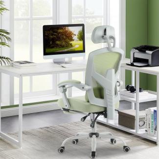 DUMOS Bürostuhl Ergonomisch Hoher Rückenlehne Office Chair, Einer Lendenwirbelstütze, Mit Fußstütz