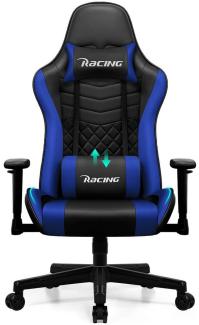 Hiazurm Gaming-Stuhl Gaming Stuhl, Bürostuhl Ergonomisch Wippfunktion bis zu 170° (Gaming Chair mit Fußstütze, 10 cm Höhenverstellung), Gepolsterten Armlehnen, Gamer Stuhl 150kg Belastbarkeit