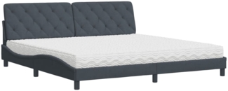 vidaXL Bett mit Matratze Dunkelgrau 200x200 cm Samt 3208677