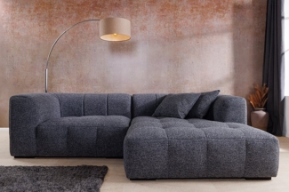 riess-ambiente Ecksofa ZERO GRAVITY 240cm graphit grau · 3-Sitzer Couch in L-Form inkl Kissen, Einzelartikel 1 Teile, Strukturstoff · Nosagfederung · Rundumbezug · Ottomane rechts · Modern