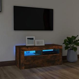 vidaXL TV-Schrank mit LED-Leuchten Räuchereiche 90 x 35 x 40 cm [822721]
