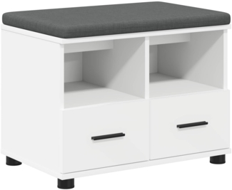 vidaXL Flurbank Weiß 60 x 38 x 46 cm Spanplatte und Polsterstoff 891448