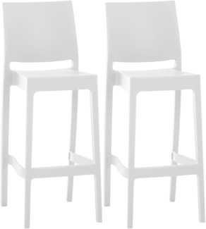 CLP 2er Set Barhocker Maya Kunststoff,weiß