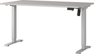 Germania Schreibtisch 8023-643, in Kaschmir/Silber, elektr. höhenverstellbar, 140 x 119 x 80 cm (BxHxT)