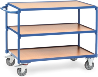 Fetra Tischwagen mit Holzwerkstoffplatten 3 Etagen mit rechteckige Ladeflächen 850x500mm