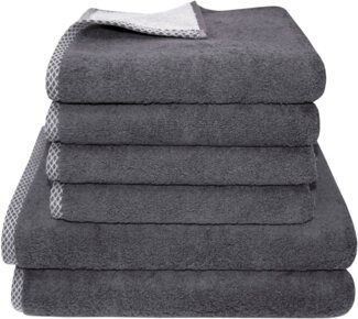 Dyckhoff Handtuch Set Golden Shades Rhomb, Walkfrottier (Set, 6-St), 4 Handtücher (50x100 cm), 2 Duschtücher (70x140 cm)