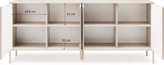 Beautysofa Kommode NOTO 200 cm mit 4 Türen Push-to-Open (Cashmere Modernes Design, Viel Stauraum)