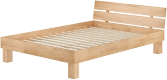 Erst-Holz Französisches Futonbett Doppelbett 160x220 Massivholzbett Buche natur Rollrost V-60. 86-16-220 Rollrost inkl.