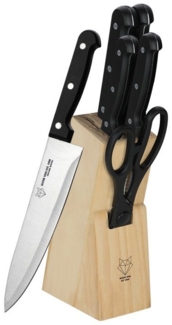 Gustav Voss Messerblock Messerset Küchenmesser-Set Messer Kochmesser (7tlg), Messerklingen aus Edelstahl