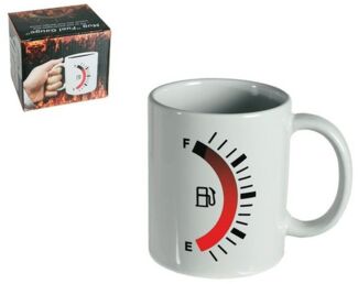 Out of the Blue Tasse Kaffeetasse Steingut Becher Tankanzeige reagiert auf Wärme, 1-tlg, Steingut, Reagiert auf Wärme