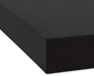 Traumschlaf Feinbiber Boxspring Spannbetttuch|200x200 cm| schwarz