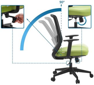 hjh OFFICE Drehstuhl Home Office Bürostuhl Sedito Stoff / Netzstoff (1 St), Schreibtischsessel, Drehbarer Schreibtischstuhl