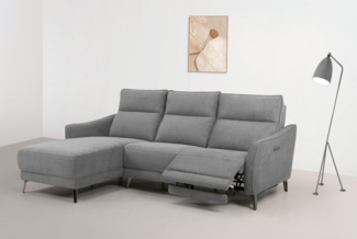 INOSIGN Ecksofa TAYLER 3-Sitzer, L-Form (Breite 239cm), elektr. Relaxfunktion, USB A/C, und Recamiere, Liegefunktion durch Recliner, Federkernpolsterung