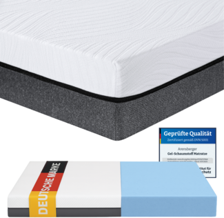 ARENSBERGER SARA Gelschaum Matratze 140x200 cm – 16 cm NANOCELL® Gel-Schaum – H3 Härtegrad – Atmungsaktiv – Abnehmbarer Bezug 240g/m²