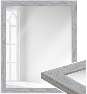 WANDStyle Wandspiegel H750, Grau, aus Massivholz im Landhausstil