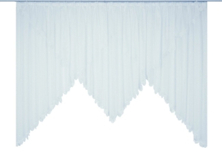 Wirth Gardine Elena, Faltenband (1 St), halbtransparent, Sablé, veredelt mit echter Plauener Spitze Stickerei, gezackt