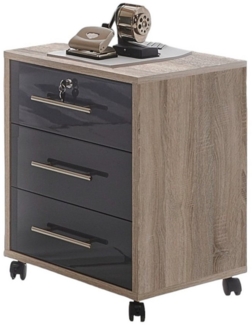 moebel-dich-auf Rollcontainer OFFICE EDITION, Metallgriffe, 1 Schubkasten abschließbar