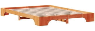 vidaXL Bettgestell wachsbraun 150 x 200 cm, massivholz Kiefer 872859