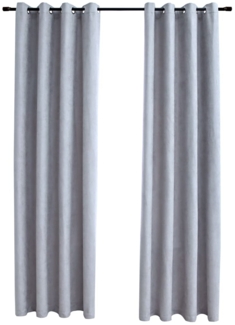 vidaXL Verdunkelungsvorhänge mit Metallösen 2 Stk. Grau 140x225 cm 134465