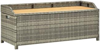 vidaXL Gartenbank mit Stauraum 120 cm Poly Rattan Grau 46481