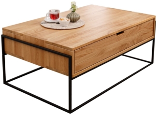 Woodroom Couchtisch Boise (Wildeiche massiv geölt 110 x 45 x 65 cm), Couchtisch, Wohnzimmertisch, Beistelltisch, Massivholz