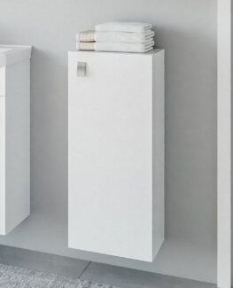 Planetmöbel Midischrank Midischrank 32cm Weiß (Kleiner Badschrank für extra Stauraum mit 3 Fächern) Hängeschrank für Badezimmer