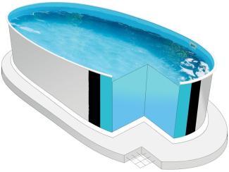 Stahlwandpool Oval Ibiza 320 x 525 x 150 cm Blau