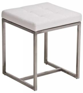 Sitzhocker - BRIT 2 - Hocker Sessel Kunstleder Weiss 40x40cm