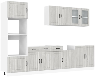 vidaXL 7-tlg. Küchenschrank-Set Kalmar Grau Sonoma Holzwerkstoff 3314747
