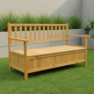 Sitzbank Truhenbank Auflagenbox Gartenbank Holz Gartenbox Box Gartentruhe NEU