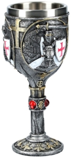 Figuren Shop GmbH Becher Ritter Kelch - First Knight - bunt - Nemesis Now Mittelalter, Kunststein (Polyresin), Edelstahl