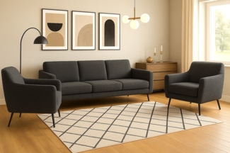 Wohnzimmer-Set BENITO 4: 3-Sitzer Sofa + 2 Sessel